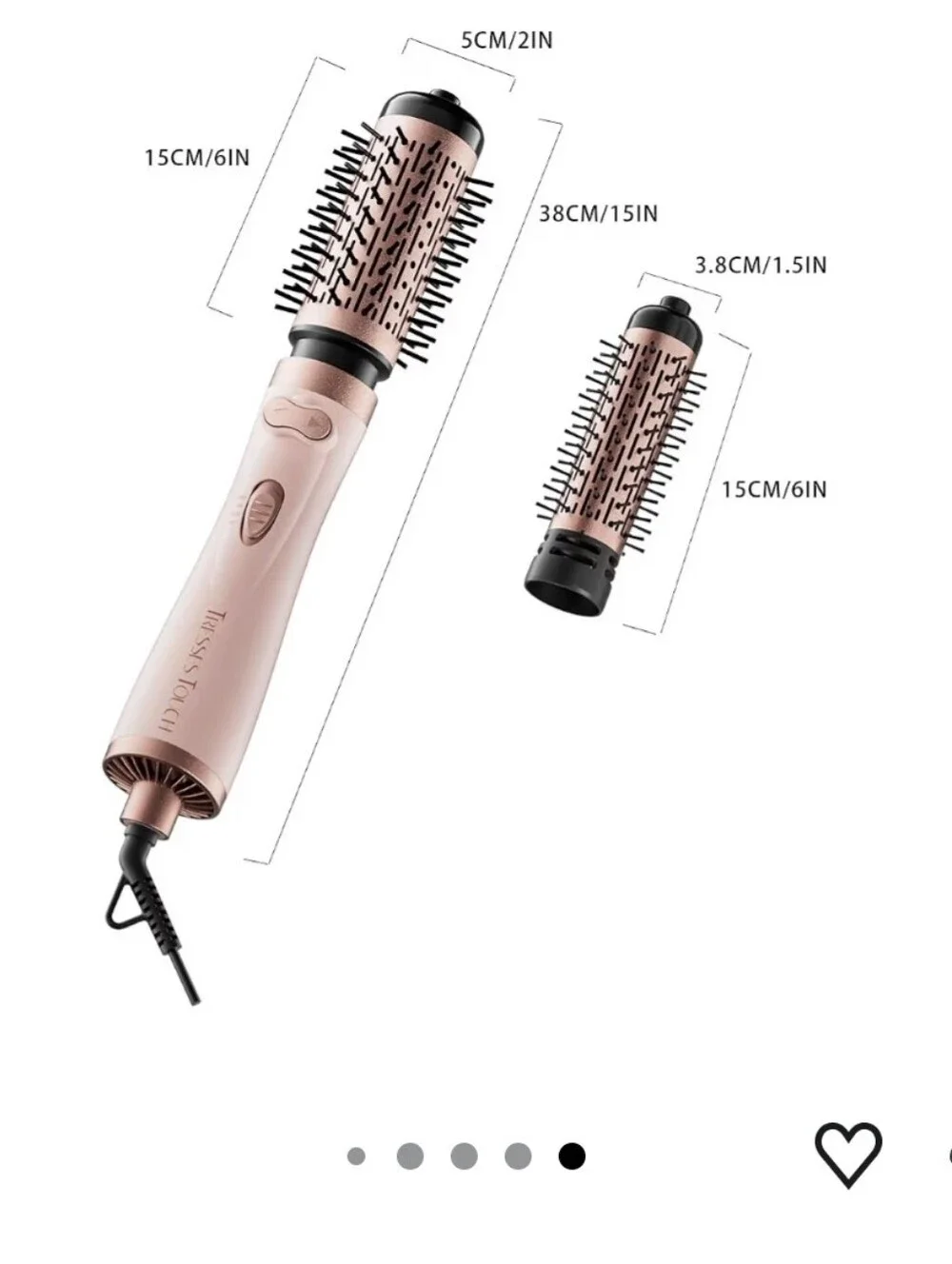 Rotating Blow Dryer Brush with 2 Detachable Brushes